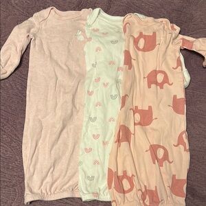 Carter's Pink and White Sleep Sacks with Playful Elephant Design